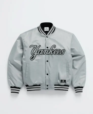 Grey Madhappy Yankees Down Baseball Jacket